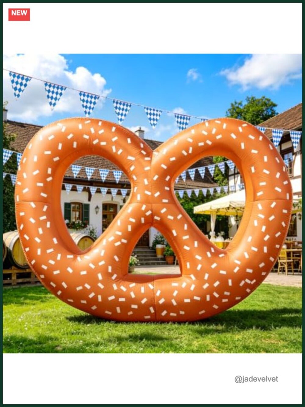 8FT Oktoberfest Inflatable Pretzel Yard Decoration LED